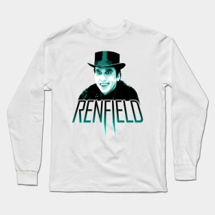Renfield movie Nicolas Cage as count dracula fan works graphic design by ironpalette Long Sleeve T-Shirt